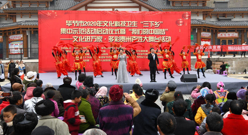 2020年1月9日，畢節市文化科技衛生“三下鄉”集中示范活動在納雍縣珙桐街道鴿子花小鎮舉行。李翔攝