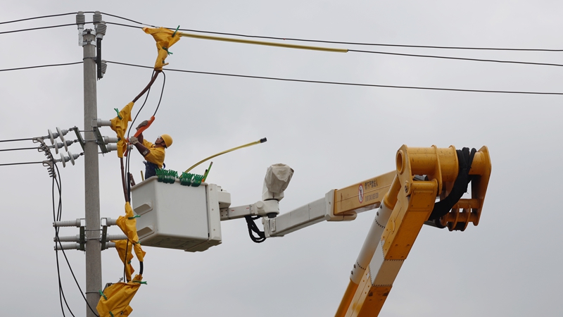 6、配电运维“不停电作业”竞赛现场一角。