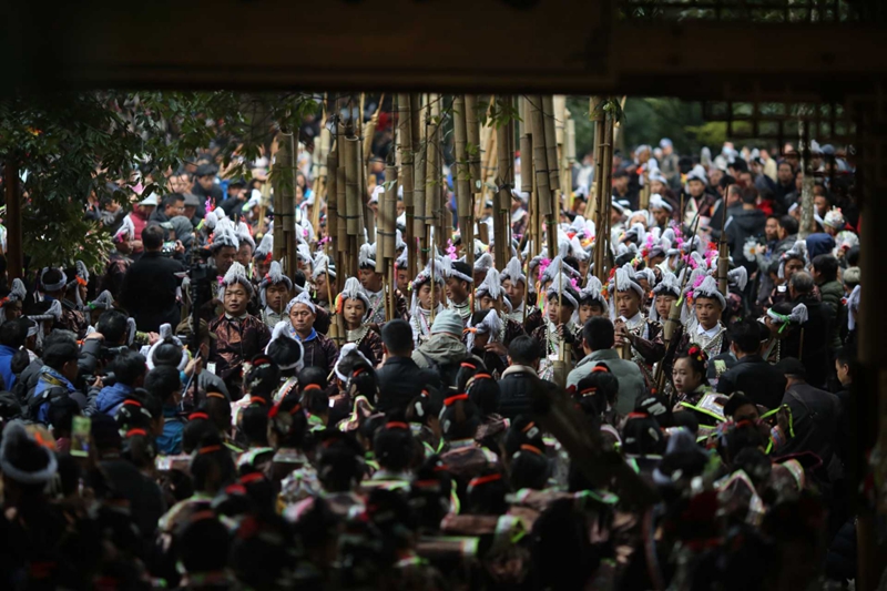 岜沙苗寨蘆笙節往年活動現場。