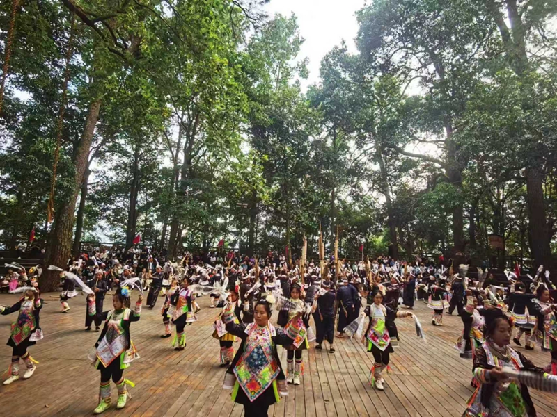 3、岜沙苗寨蘆笙節往年活動現場。