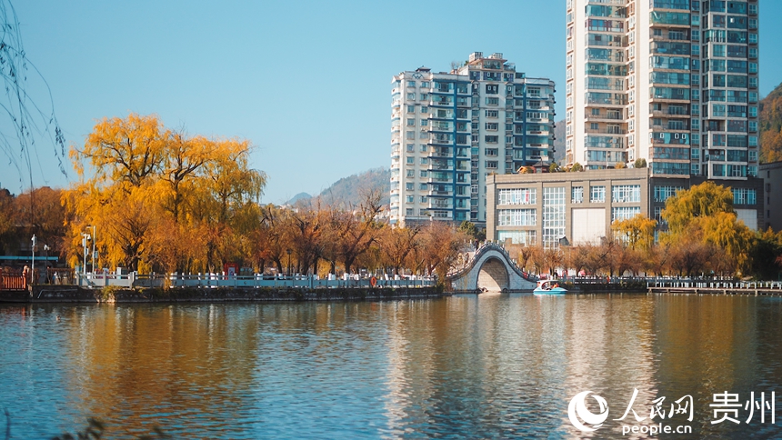 暖阳下的凤池园公园一角。人民网记者 涂敏摄