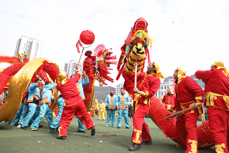 貴州石阡仡佬毛龍節現場。郭嬌攝
