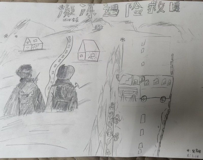 1月27日，黎宸瑞小朋友画的画。