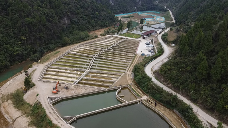 施秉县城关镇沙子坳鲟鱼养殖基地。