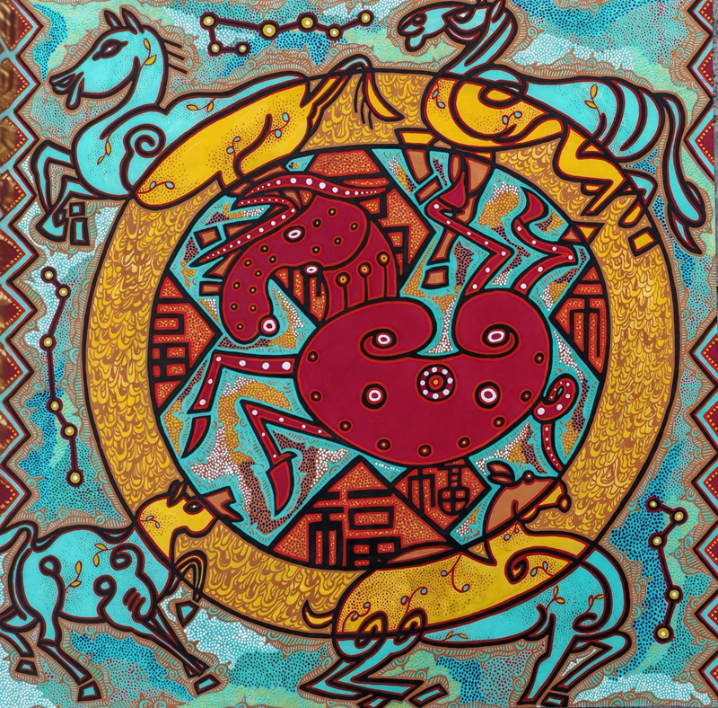 《五花馬迎春納福》 劉華 創作.jpg