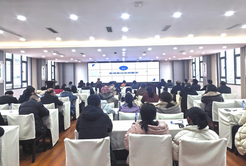 （圖二 稅務干部講解數電發票賦額、社保費涉稅費內容）