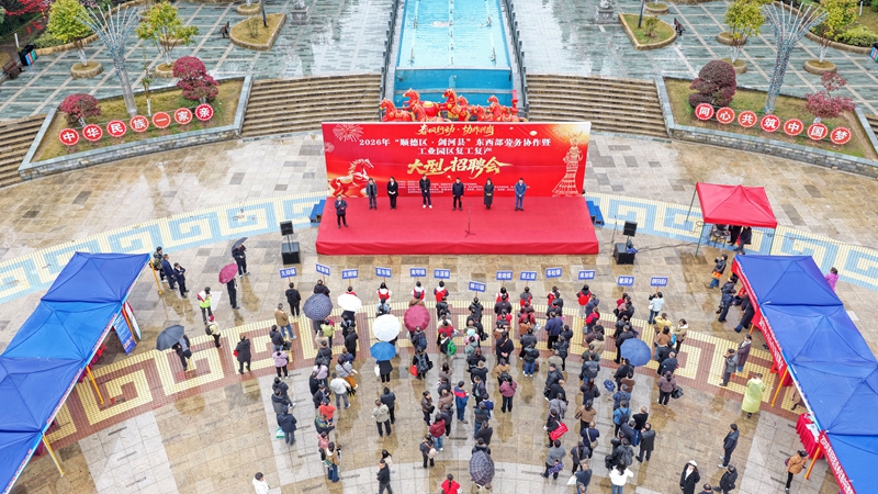 招聘会现场。张美 摄 