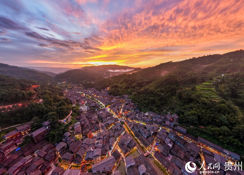 航拍肇兴侗寨。人民网 阳茜摄