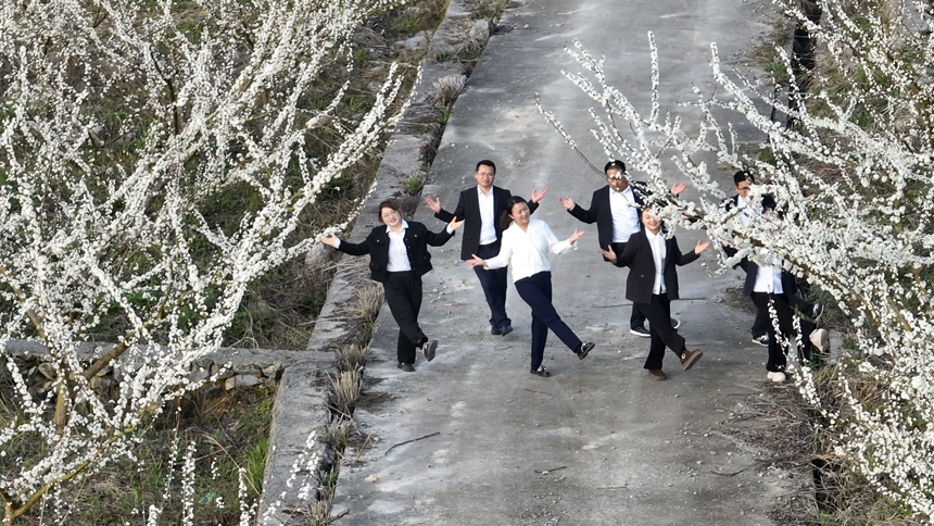 独山朵罗村1600亩李花进入最佳观赏期。