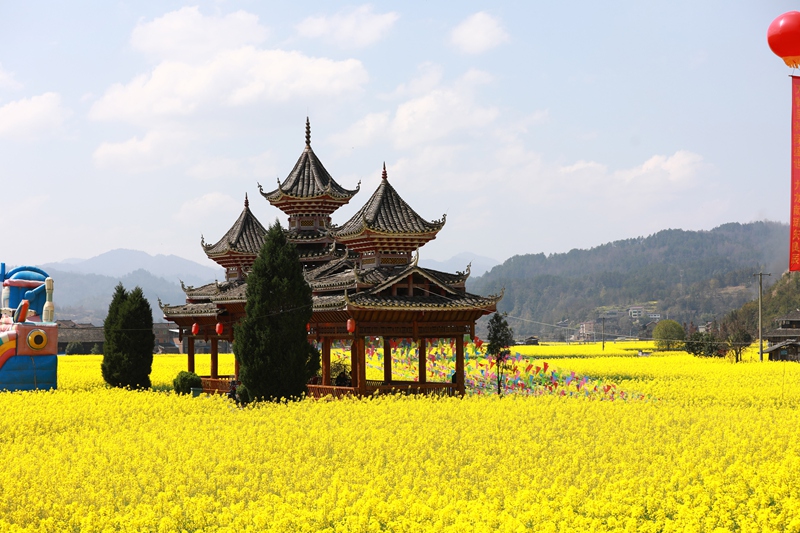 3月12日，劍河縣南明鎮南明大壩風光。