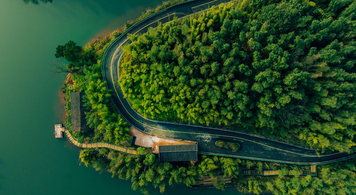 赤水竹海环湖路。