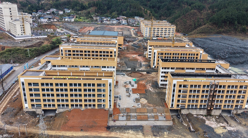 岑巩县中等职业学校迁建项目建设现场（万再祥 摄）