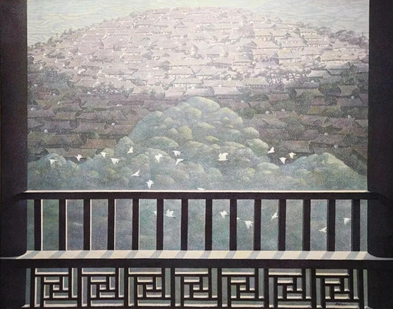 李慧勇 《千户苗寨》 油画.jpg