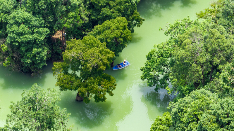 6月1日，荔波小七孔碧水潺潺、绿意盎然。胡浩杭摄 