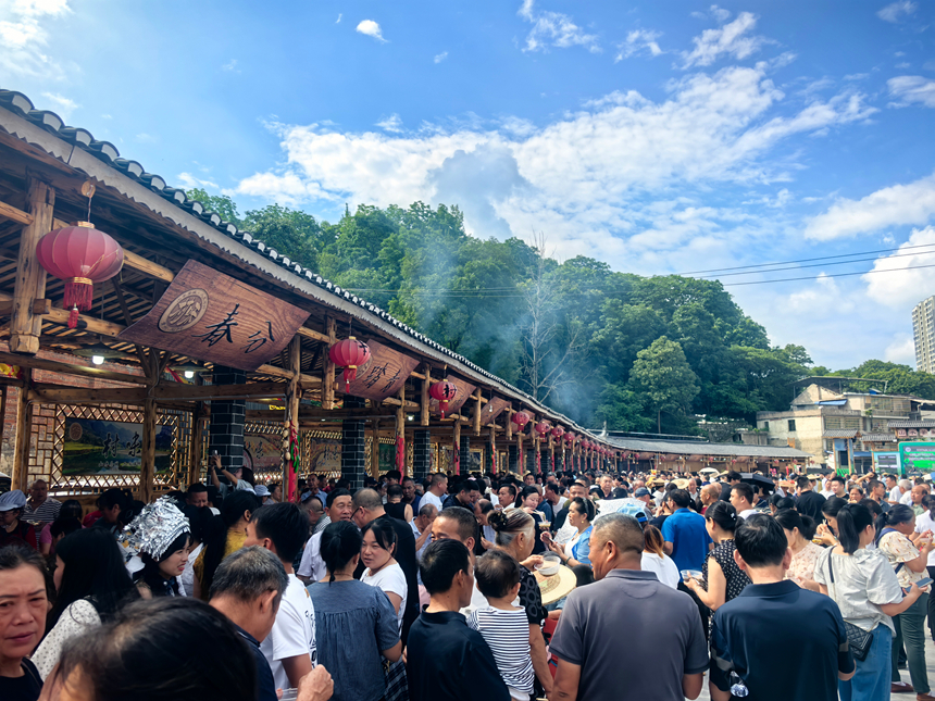 夏至村味吸引众多游客前来游玩体验。