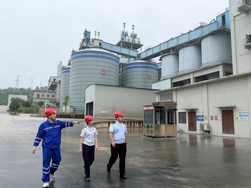 （图3 税务干部了解企业厂区建设情况。杨烟摄）