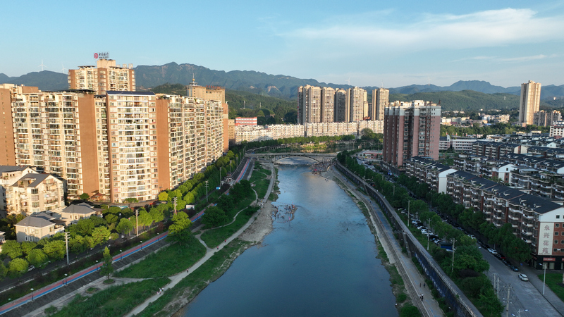 松江河航拍图。