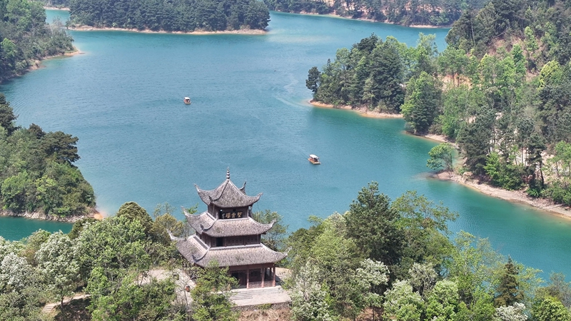 杜鹃湖景区航拍。