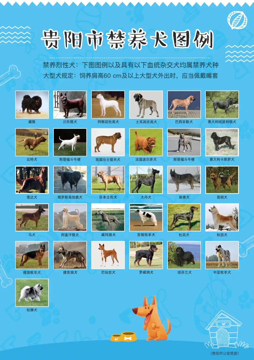 贵阳市禁养犬图例。