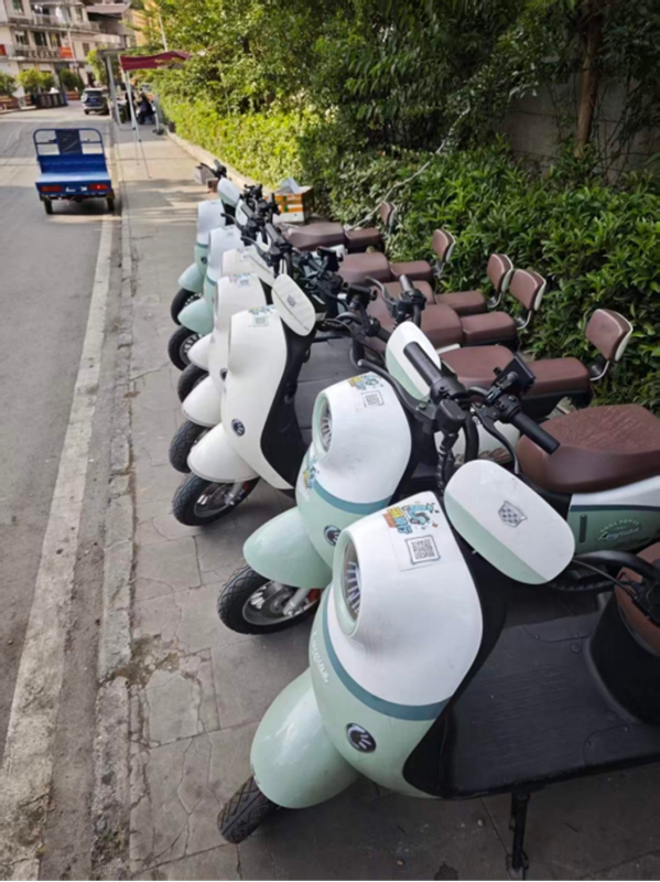 仙源街道上摆放整齐的电动单车。何爱玲 摄 (2).jpg