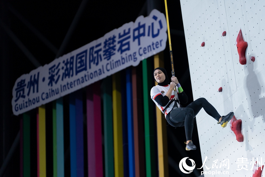 2026年世界攀联攀岩世界杯（中国贵阳）比赛现场。人民网记者 涂敏摄