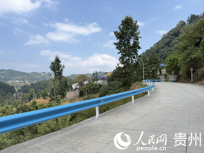 毛家院村通往龙广小学的必经路上增设的波形护栏。人民网记者 陈洁泉摄