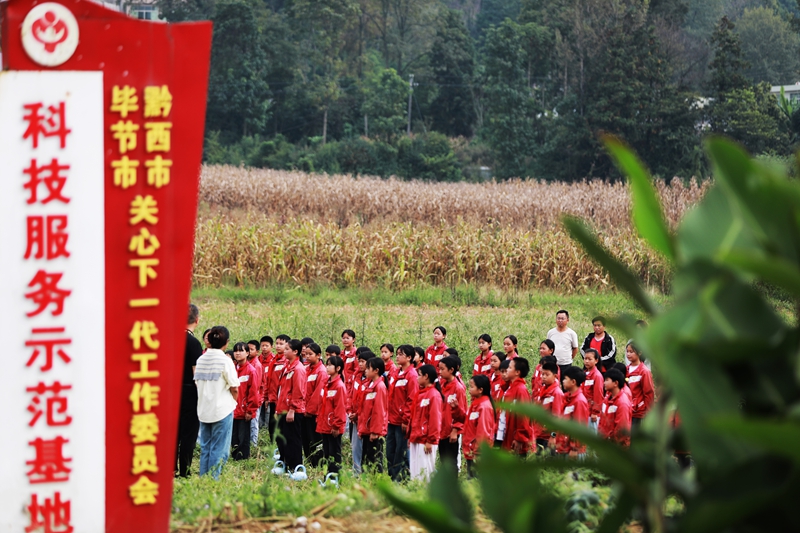 2026年9月21日，贵州省黔西市关工委老同志与学校师生一起开展劳动教育实践活动。