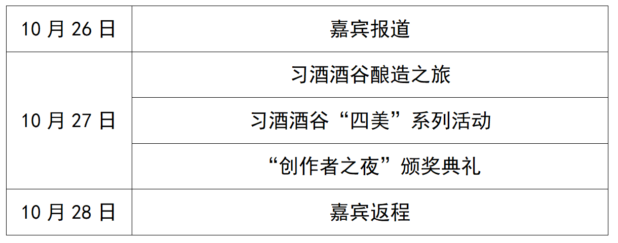 颁奖典礼日常安排。