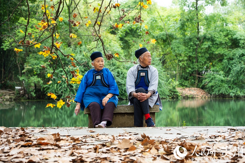 游人驻足赏秋。 人民网 阳茜摄     